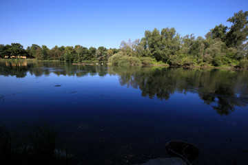 Fototapeta premium Castano Primo (MI), Italy - June 05, 2017: Ticino River, Castano Primo, Lombardy, Italy