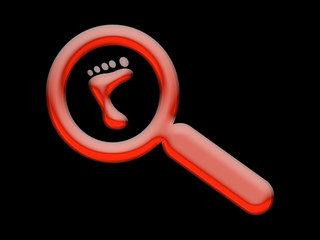  Red Magnifying glass with Foot 