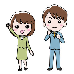 がんばるポーズの会社員