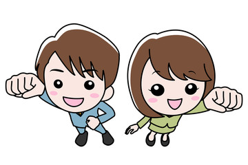 がんばるポーズの会社員