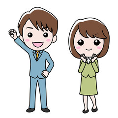 がんばるポーズの会社員