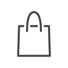 Shopping bag icon. Outline Vector illustration isolated on white background.