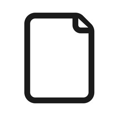 Document. linear icon. Paper with a curved angle. Line with editable stroke