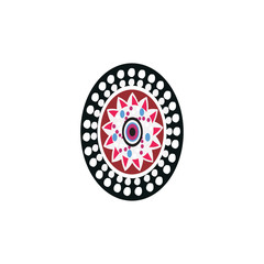 Aboriginal art dots painting icon logo design vector template