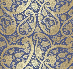 traditional paisley floral pattern , textile , Rajasthan, India	