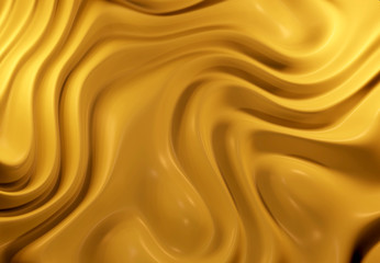 Abstract yellow wave background. 3d render