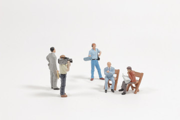 a mini figure of film shooting production crew team