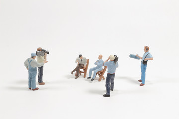 a mini figure of film shooting production crew team