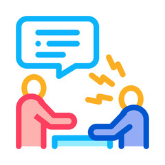 Verbal Battle Icon Vector. Outline Verbal Battle Sign. Color Isolated Contour Symbol Illustration