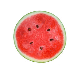 A half of fresh watermelon isolated on white background.