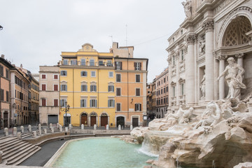 Naklejka na ściany i meble Trevi fountain in Rome without people