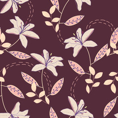Beautiful seamless floral pattern background.