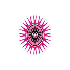 Aboriginal art dots painting icon logo design vector template