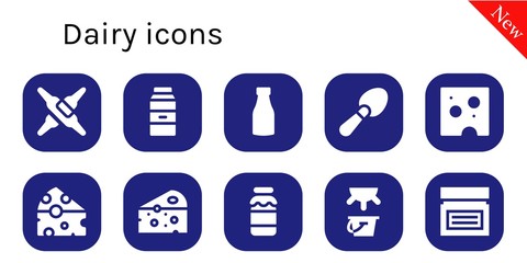 dairy icon set
