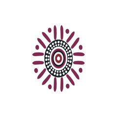 Aboriginal art dots painting icon logo design vector template