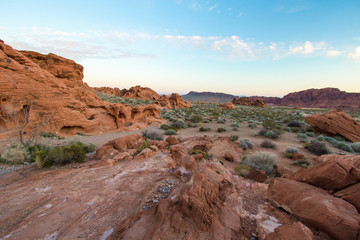 Nevada Desert Landscape. Desert landscape at the Valley Of Fire State Park located about one hour from Las Vegas, Nevada.
