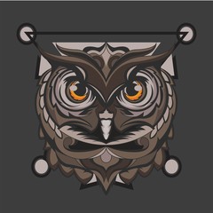 illustration of brown owl suitable for design used apparel, frame, etc.