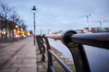 A view along the quays in Dublin City, Ireland