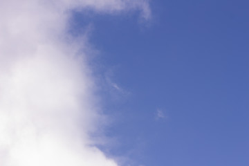 Blurry white clouds against the blue sky.