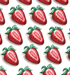 strawberry pattern illustration on white background