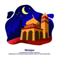 islamic background with mosque illustration