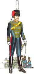 Lieutenant of the King's Troop Royal Horse Artillery in Full-dress. The first detachment of Horse Artillery was formed by the Duke of Richmond in 1793 as a fast, striking force.