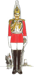 Major of the Life Guards in Mounted Review Order. The Life Guards are the senior regiment of the British Army and together with The Blues and Royals, form the Queen's 'Household Cavalry'.