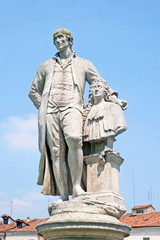 Naklejka premium Pietro Danieletti with a bust of Giovanni Battista Morgagni,