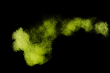 Fototapeta na wymiar Light green powder explosion.