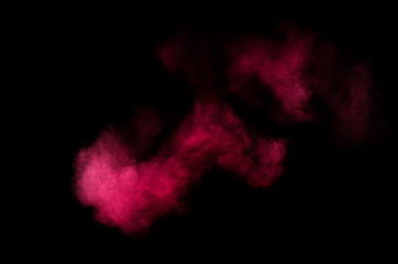 Red and pink powder explosion.