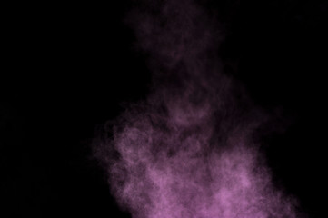Purple powder explosion.