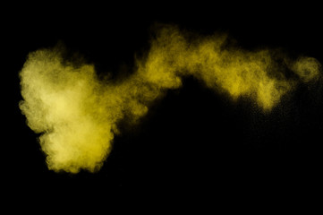 Yellow powder explosion.