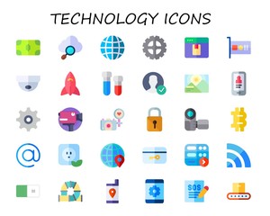 Modern Simple Set of technology Vector flat Icons