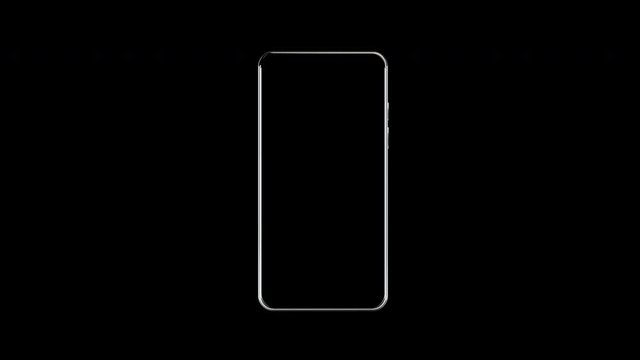 Animation of modern phone movements. The concept of the device performing as a live person. 3D presentation in dark style.