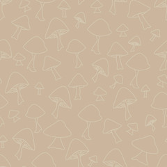 crowd of mushrooms creating a texture background tan on tan repeat pattern surface design