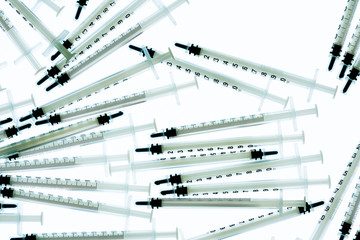 Tuberculin Injection syringes on white background