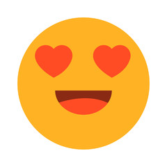 Yellow emoji in love vector isolated. Facial