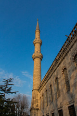Fototapeta na wymiar View of the historic Blue Mosque in Istanbul at sunset. Turkey