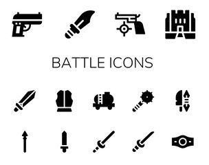 Obraz premium Modern Simple Set of battle Vector filled Icons