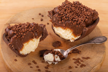 Chocolate egg with filling for Easter