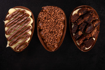 Chocolate egg with filling of brigadeiro for Easter