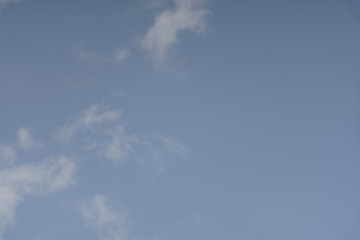 Blue bright sky with only few clouds