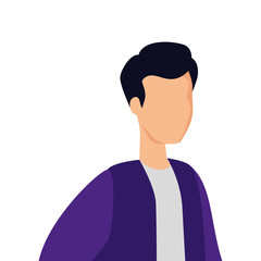 young man avatar character icon vector illustration design