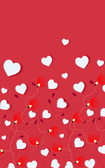 Hearts floral pattern background - Vector illustration