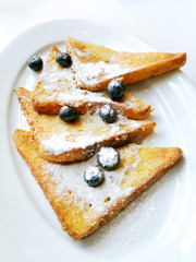 Homemade french toast with Butter (Pain perdu) and Ice cream