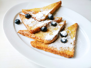 Homemade french toast with Butter (Pain perdu) and Ice cream