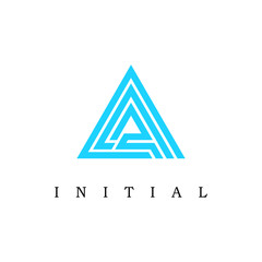 Triangle Initials Monogram Letter A Logo Design