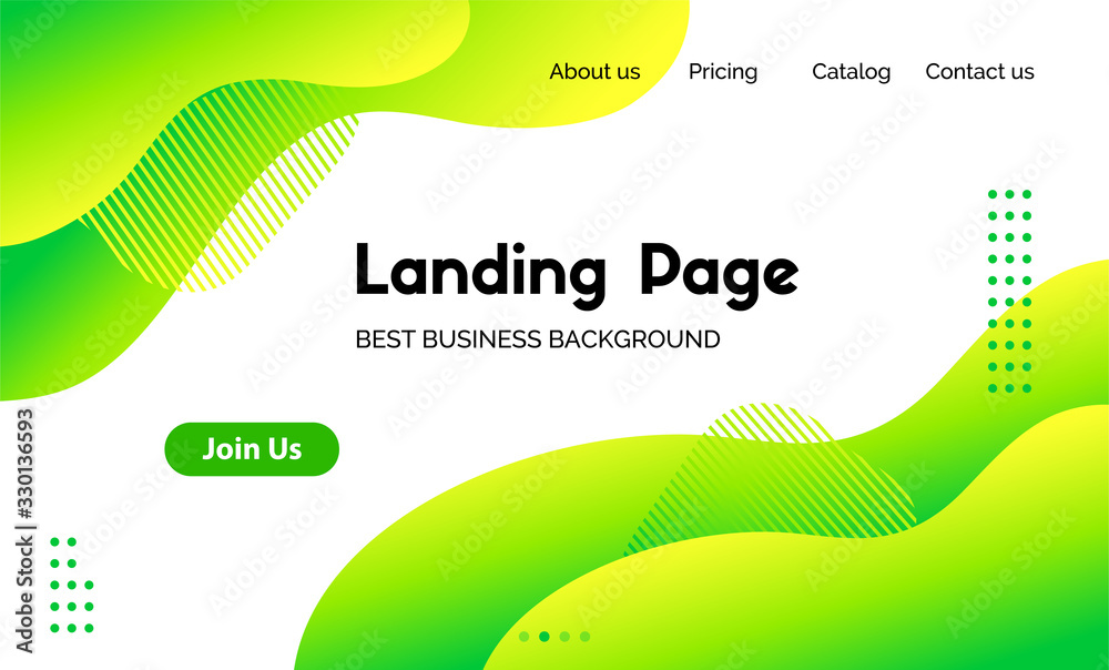 Canvas Prints green liquid landing page template. vector abstract colorful wavy fluid background for web page cove