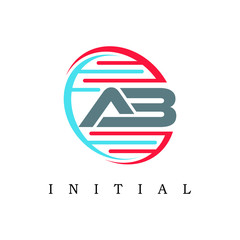 letter AB in DNA logo design