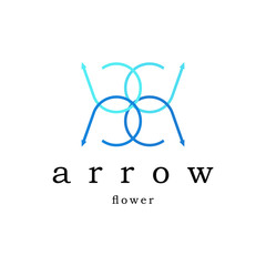 Letter B logo design shaped arrow flower